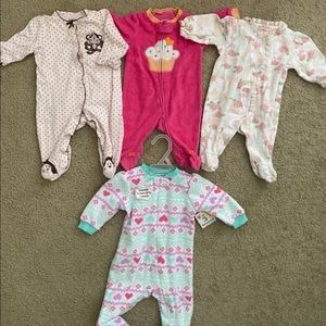 Baby girl pajama onsies 0-3 months